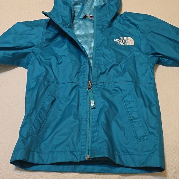 Teal Northface youth Rain jacket with mesh lining 5 - Picture 2 of 6